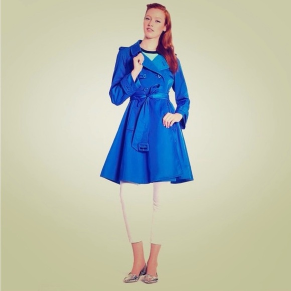 kate spade Jackets & Blazers - Kate Spade Madeleine Blue Trench Coat Size Medium